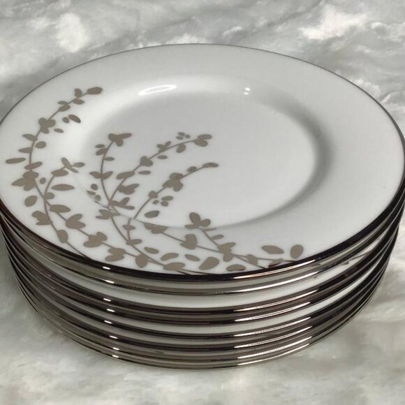 Lenox Kate Spade Gardner Street Platinum Saucer/Dessert Plate 5 3/4" - 8 Total - Picture 2 of 2